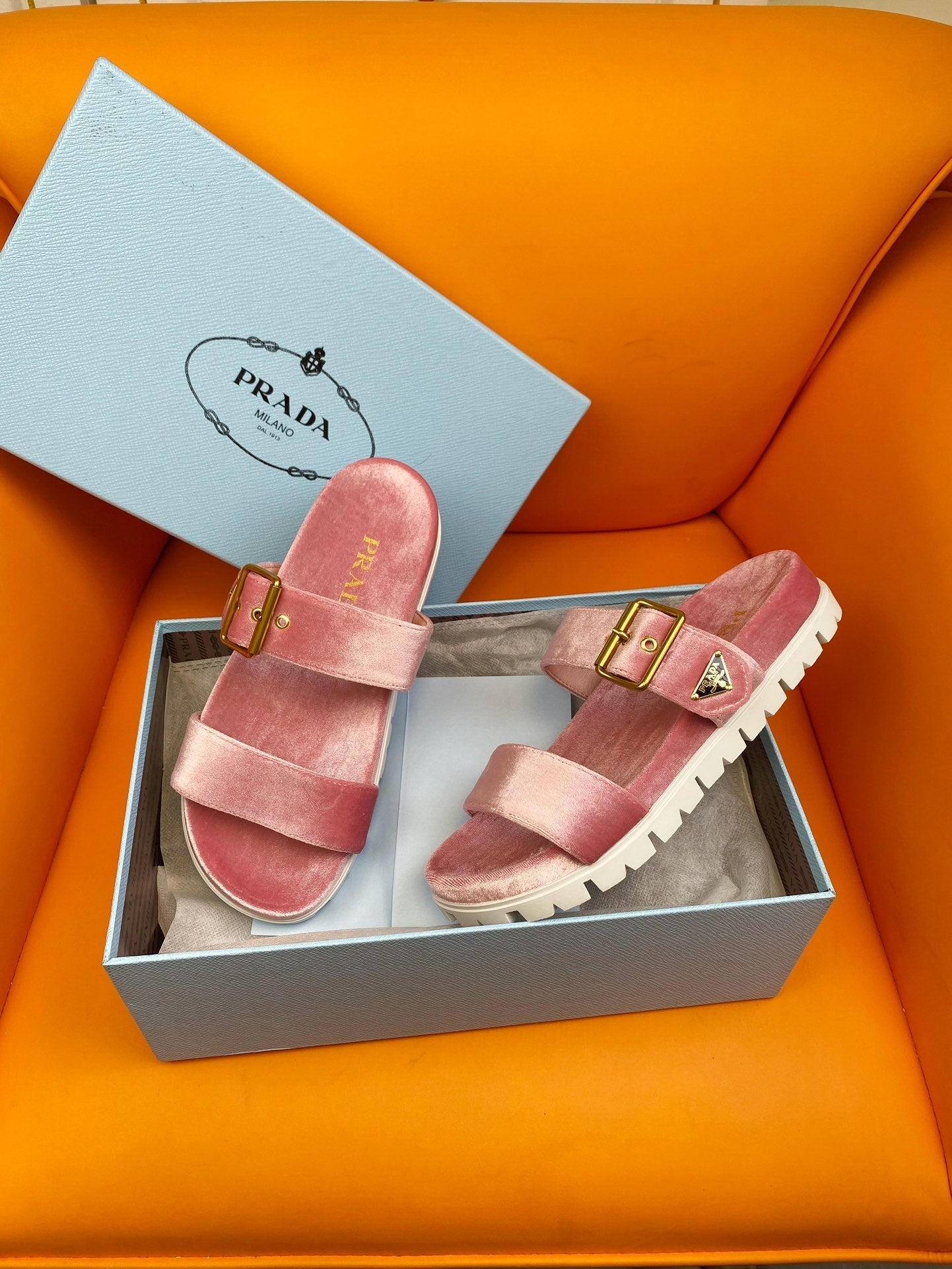 PRADA Slides 10 Velvet Pink