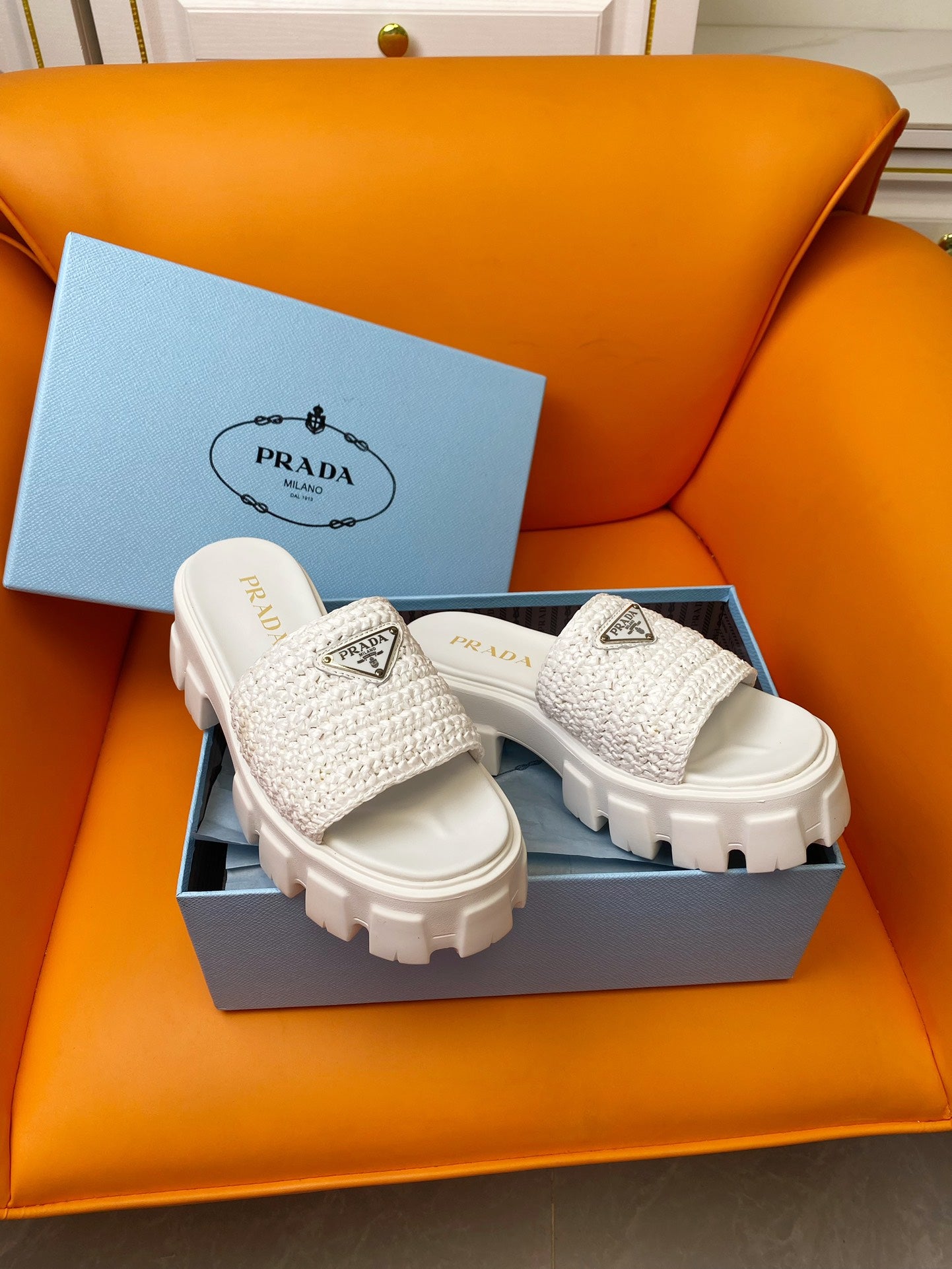 PRADA Wedge Sandal 60 White