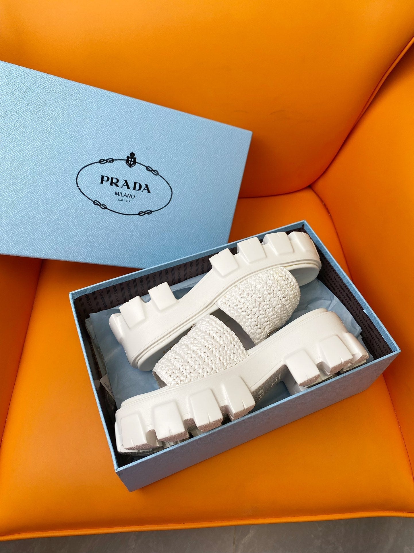 PRADA Wedge Sandal 60 White