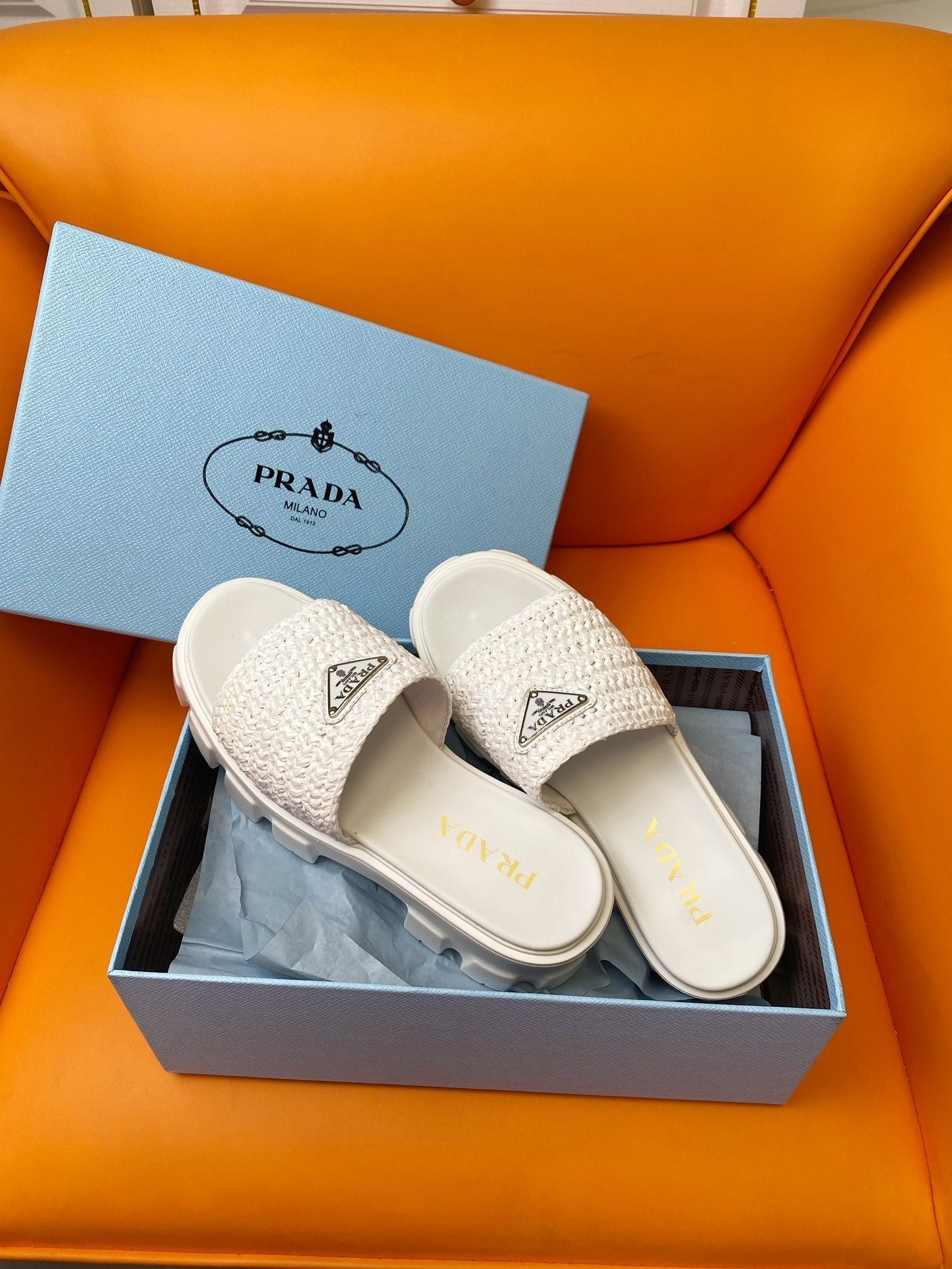 PRADA Wedge Sandal 60 White