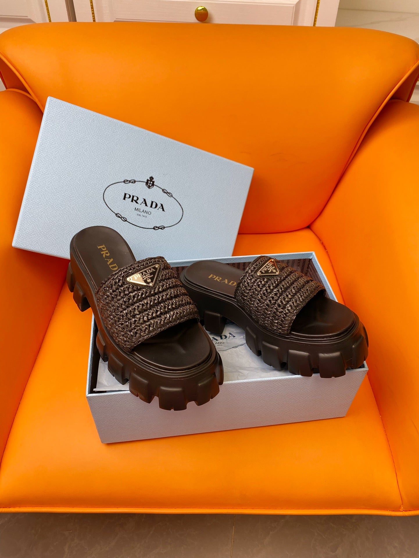 PRADA Wedge Sandal 60 Chocolate