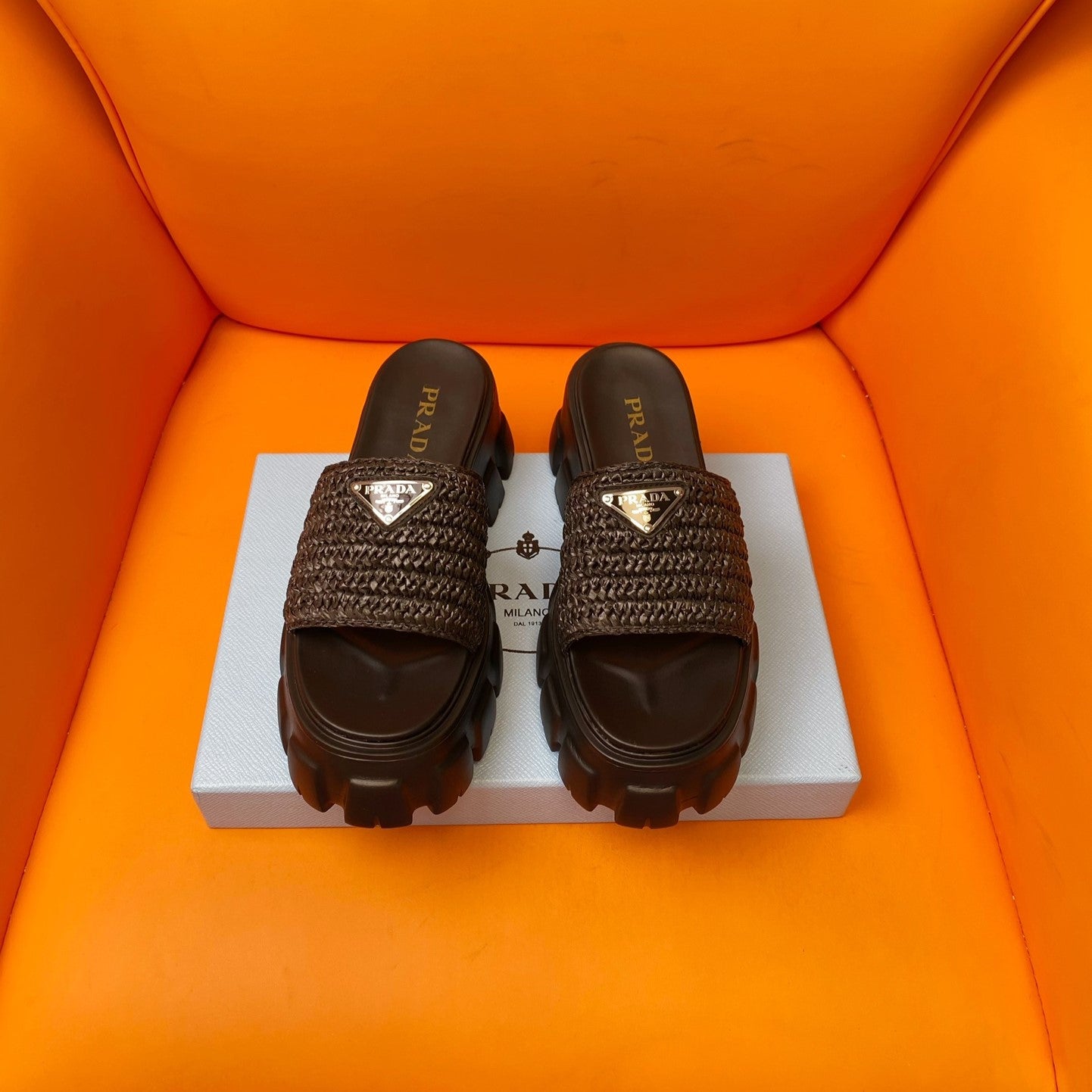 PRADA Wedge Sandal 60 Chocolate
