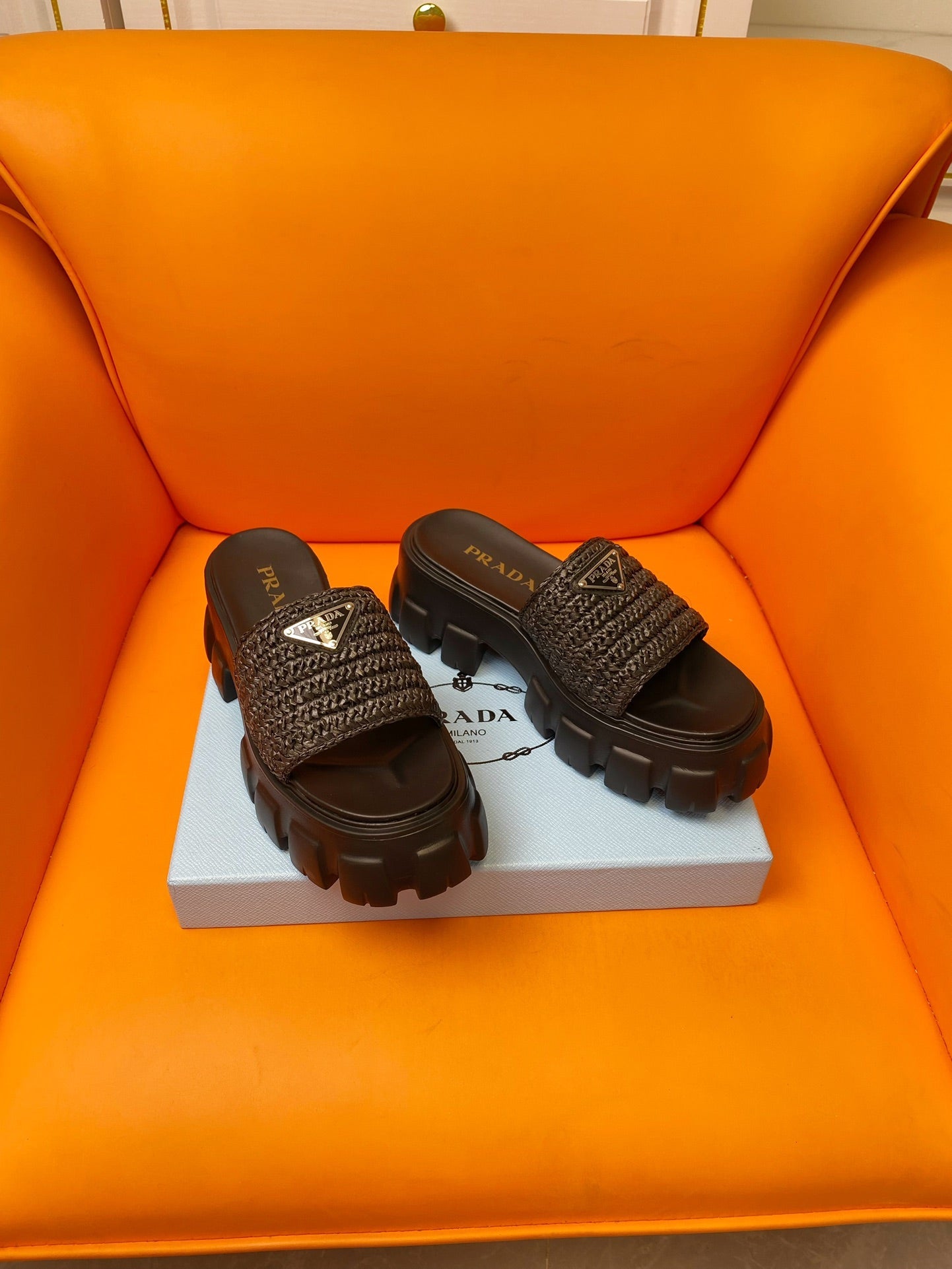 PRADA Wedge Sandal 60 Chocolate