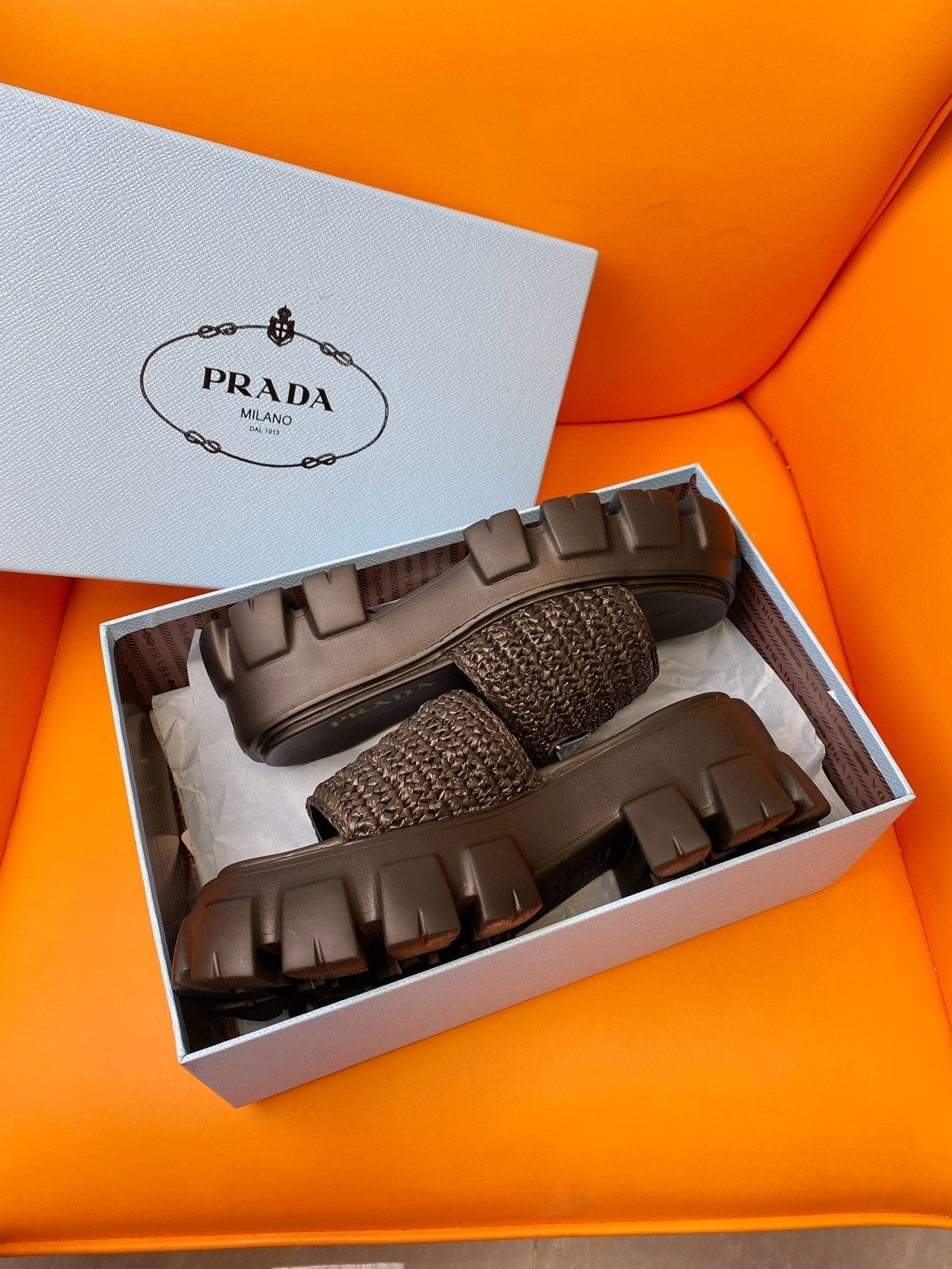 PRADA Wedge Sandal 60 Chocolate