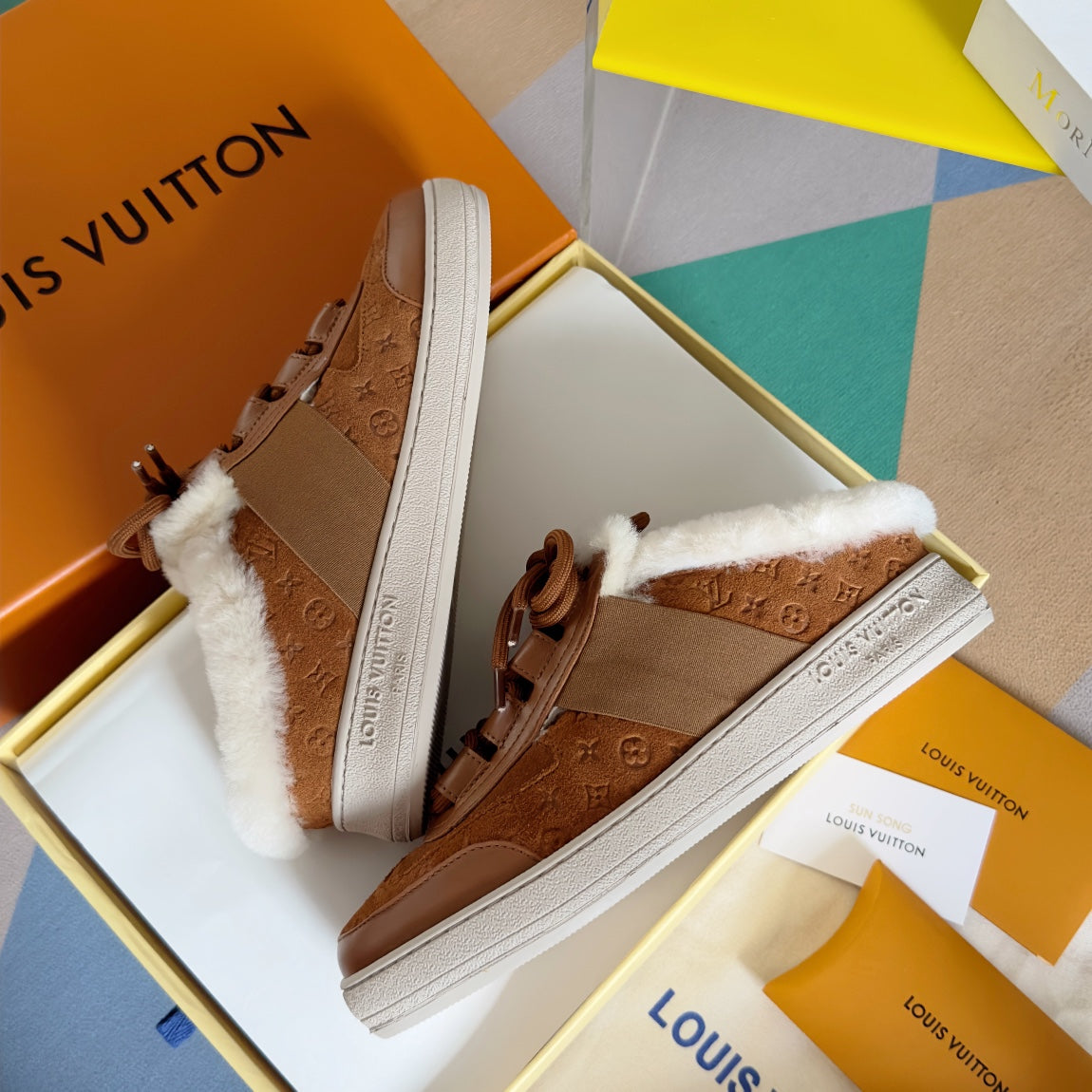 Louis Vuitton Lous Open Back Sneaker 30mm Brown Monogram Suede