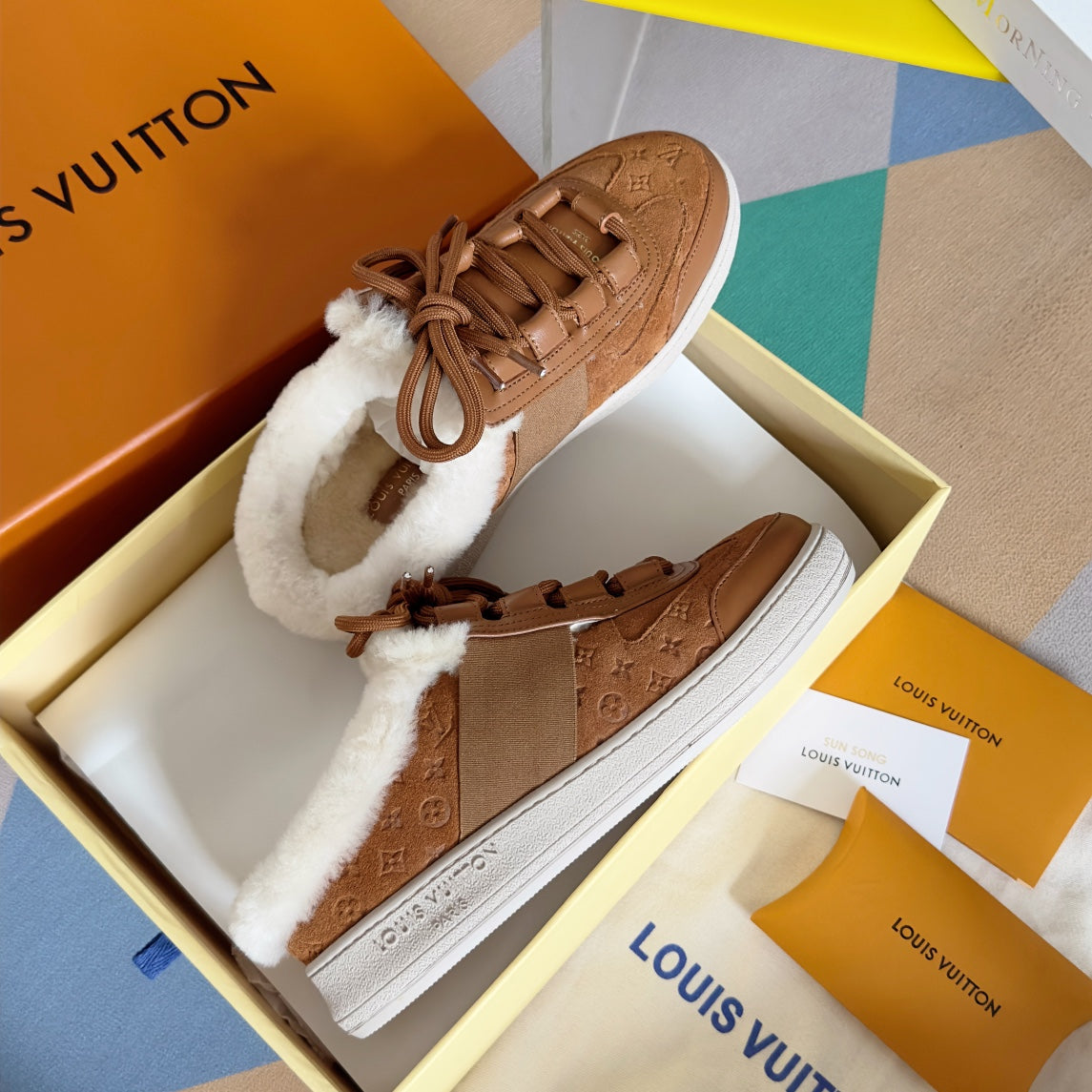 Louis Vuitton Lous Open Back Sneaker 30mm Brown Monogram Suede