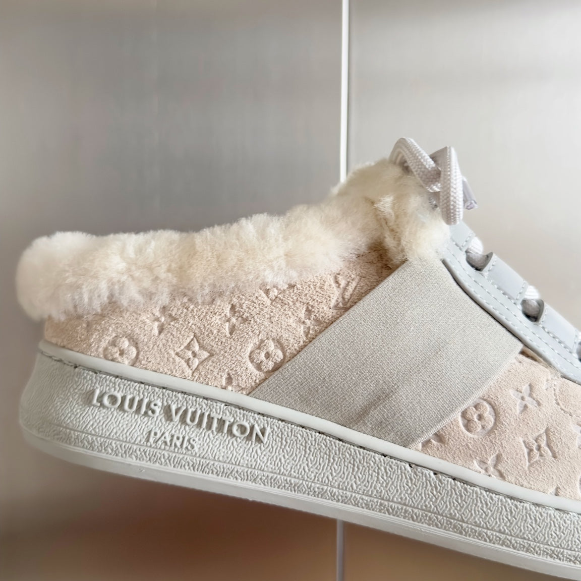 Louis Vuitton Lous Open Back Sneaker 30mm Beige Monogram Suede