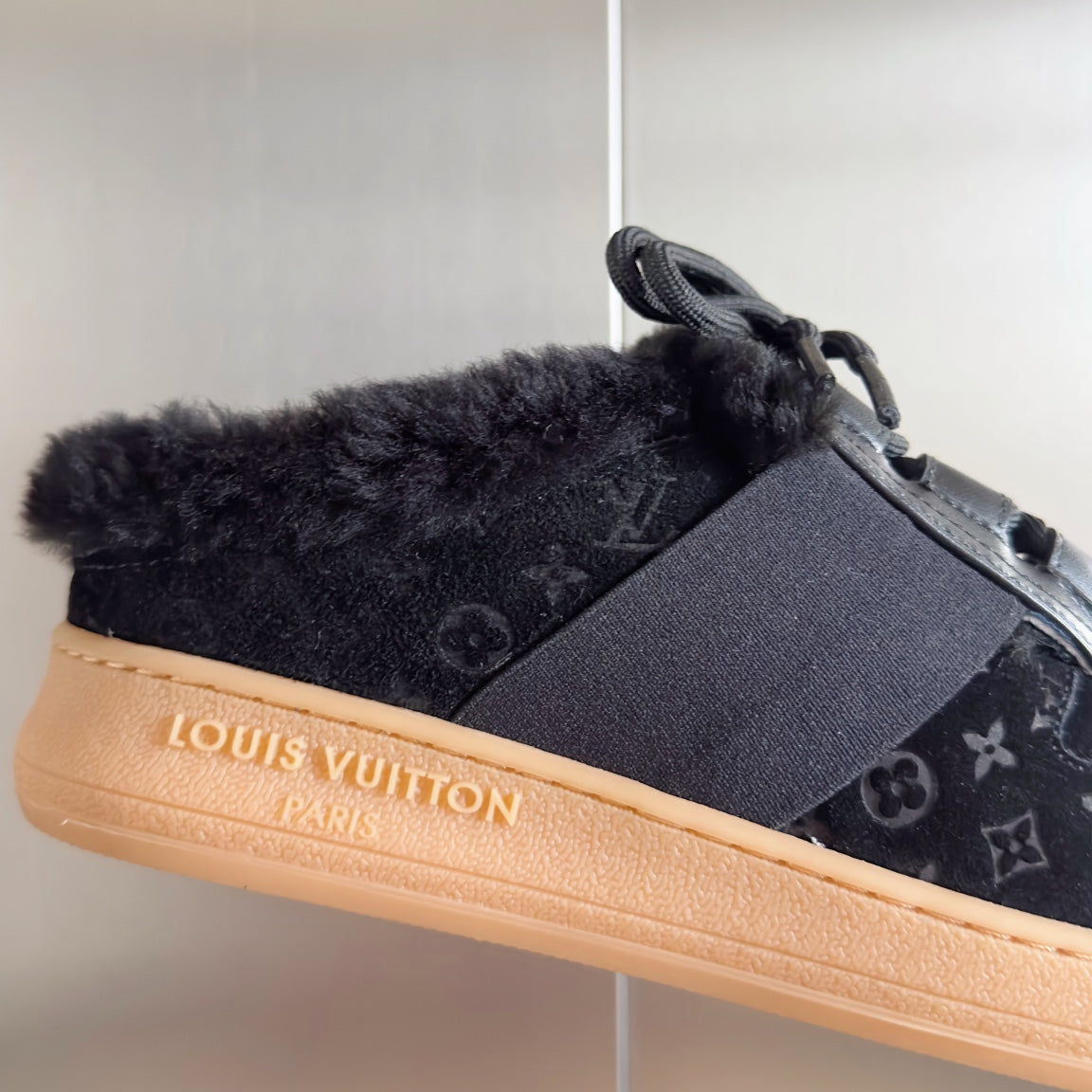 Louis Vuitton Lous Open Back Sneaker 30mm Black Monogram Suede