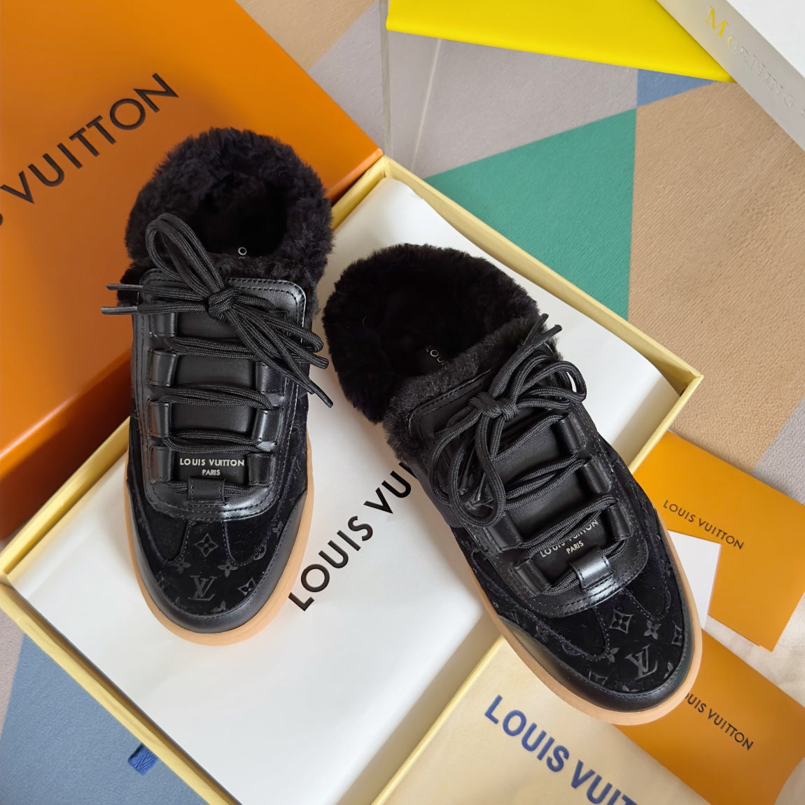 Louis Vuitton Lous Open Back Sneaker 30mm Black Monogram Suede