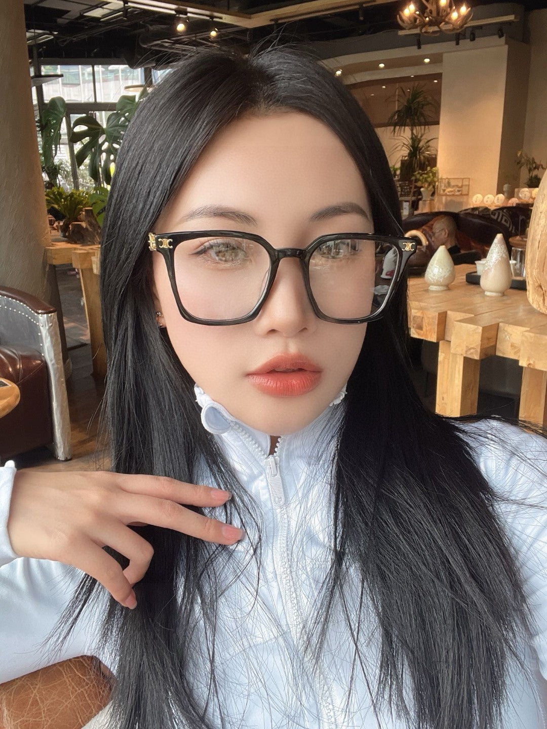 Celine TRIOMPHE SUNGLASS 497818 IN SILVER METAL LIGHT BROWN LENSES