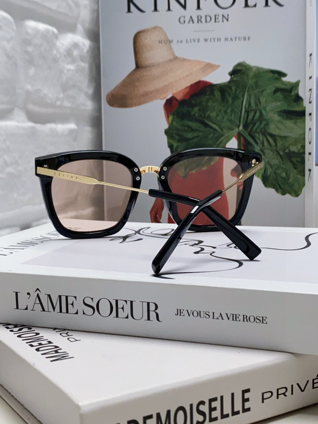 Celine TRIOMPHE SUNGLASSES 548589 IN BLACK ACETATE GRADIENT SMOKE LENSES