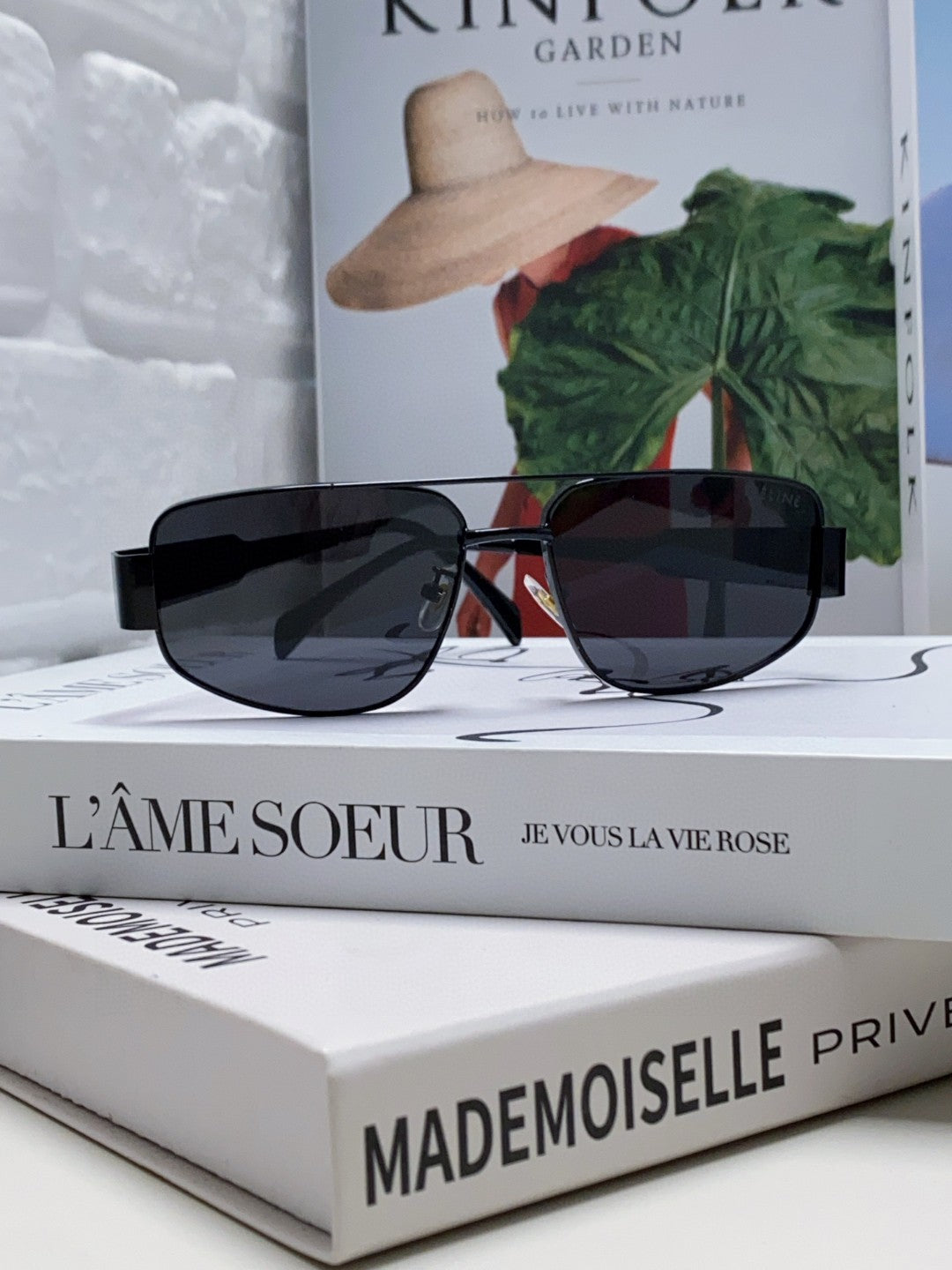 Celine TRIOMPHE SUNGLASS 512996 IN BLACK METAL