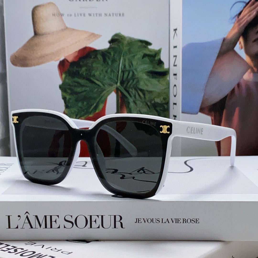 Celine TRIOMPHE SUNGLASSES 552775 IN WHITE ACETATE TEXT LOGO