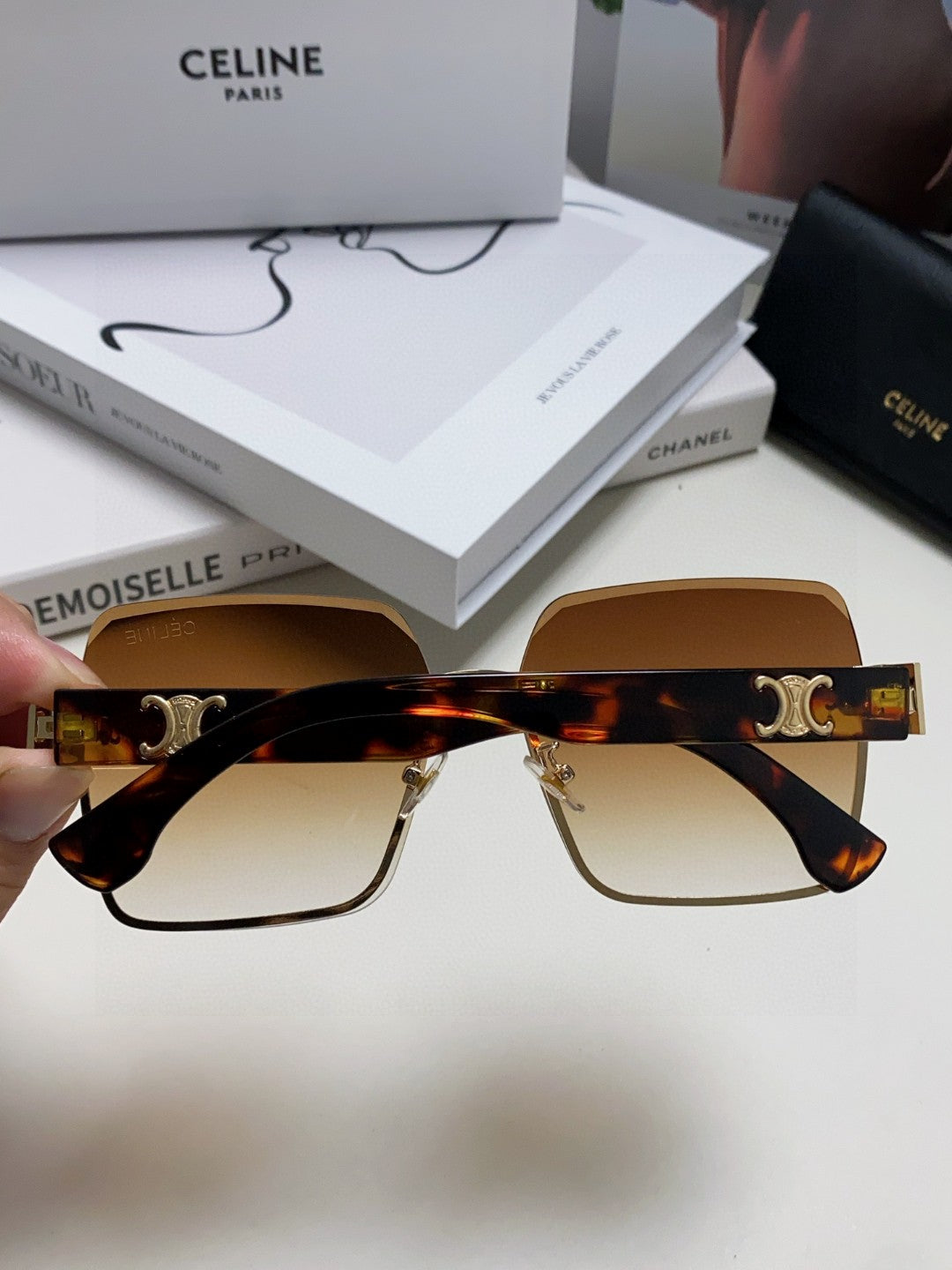 Celine TRIOMPHE SQUARE SUNGLASSES 552781 IN HAVANA ACETATE