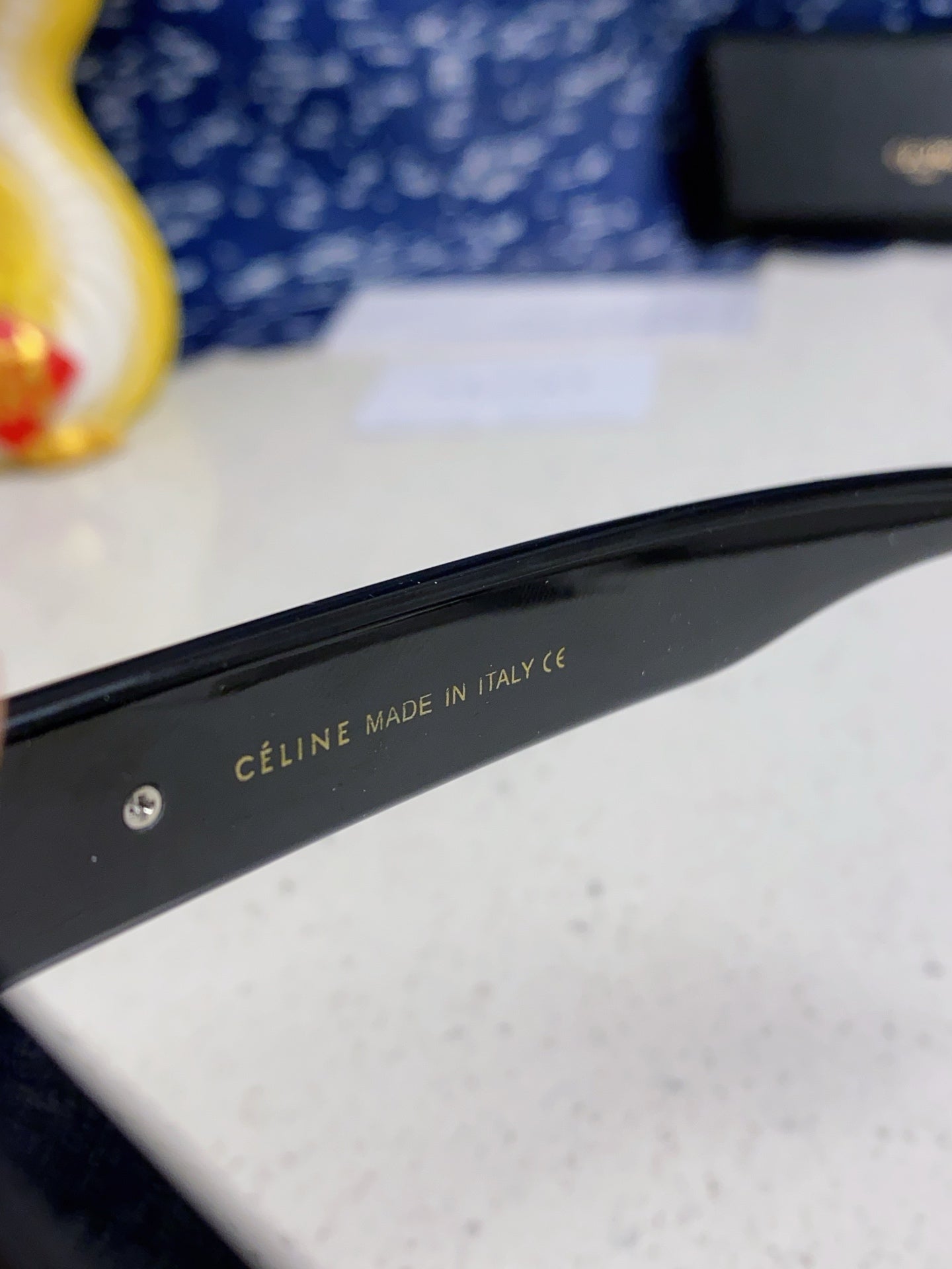 Celine TRIOMPHE SUNGLASS 533221 IN BLACK ACETATE BLACK LOGO