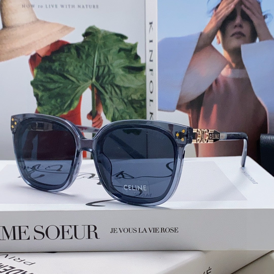 Celine TRIOMPHE SUNGLASSES 573249 IN NAVY BLUE ACETATE METAL LOGO