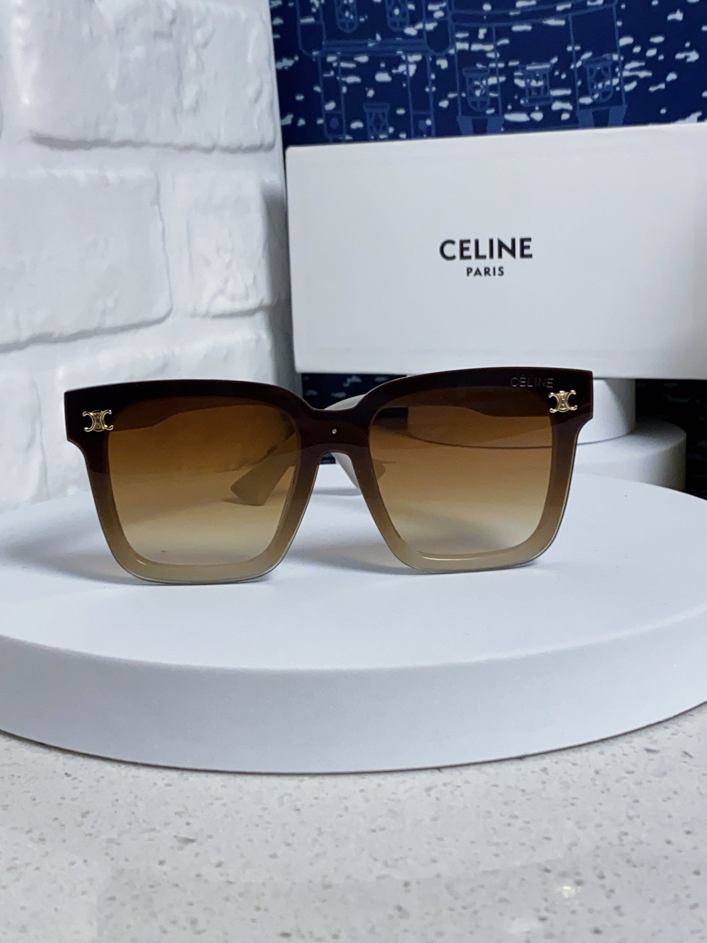 Celine TRIOMPHE SUNGLASSES 548633 IN IVORY ACETATE