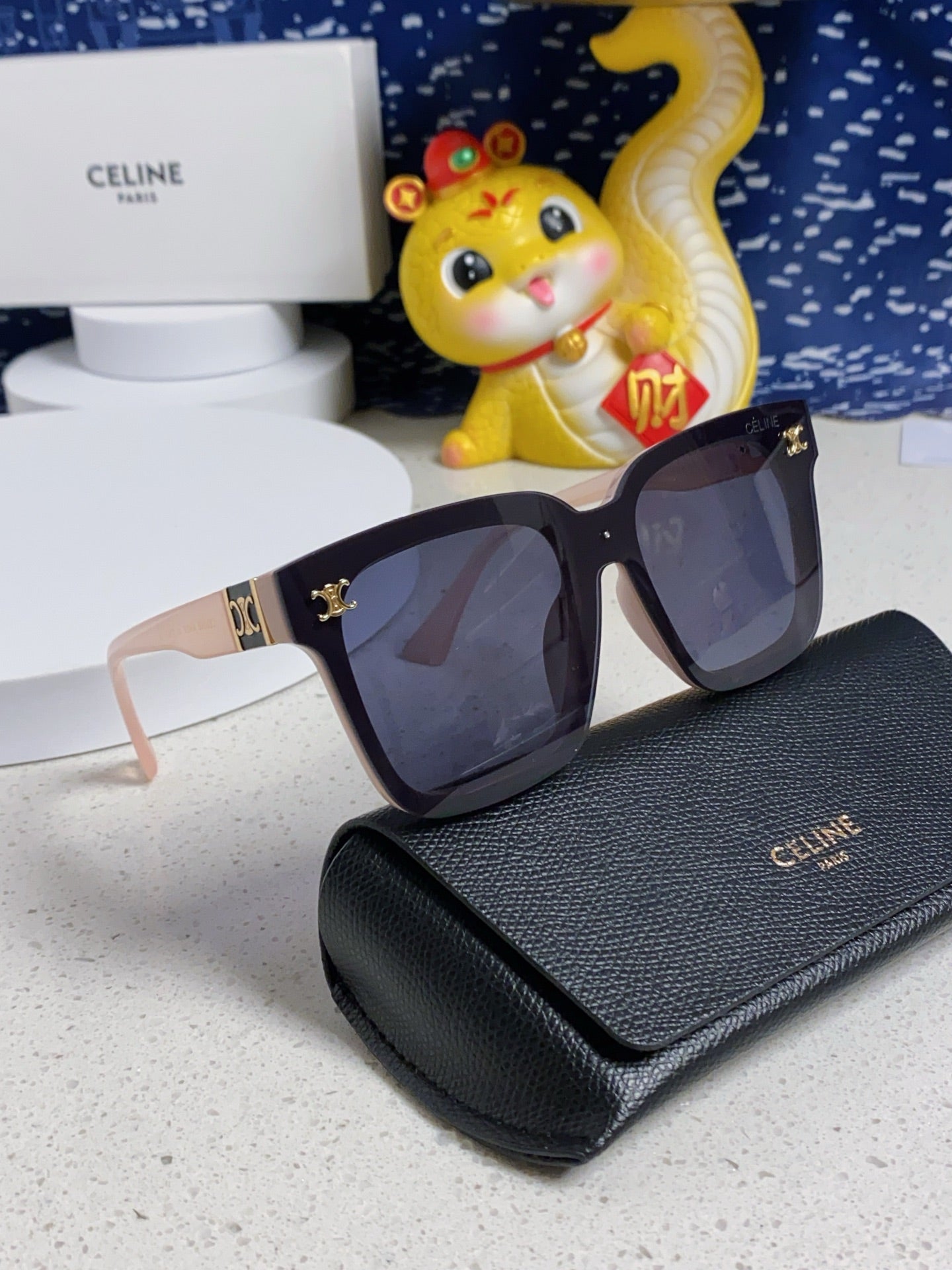 Celine TRIOMPHE SUNGLASSES 548634 IN PINK ACETATE