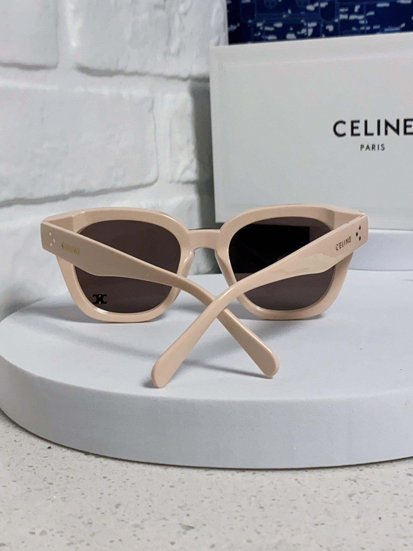 Celine SQUARE SUNGLASS 575841 IN NUDE ACETATE