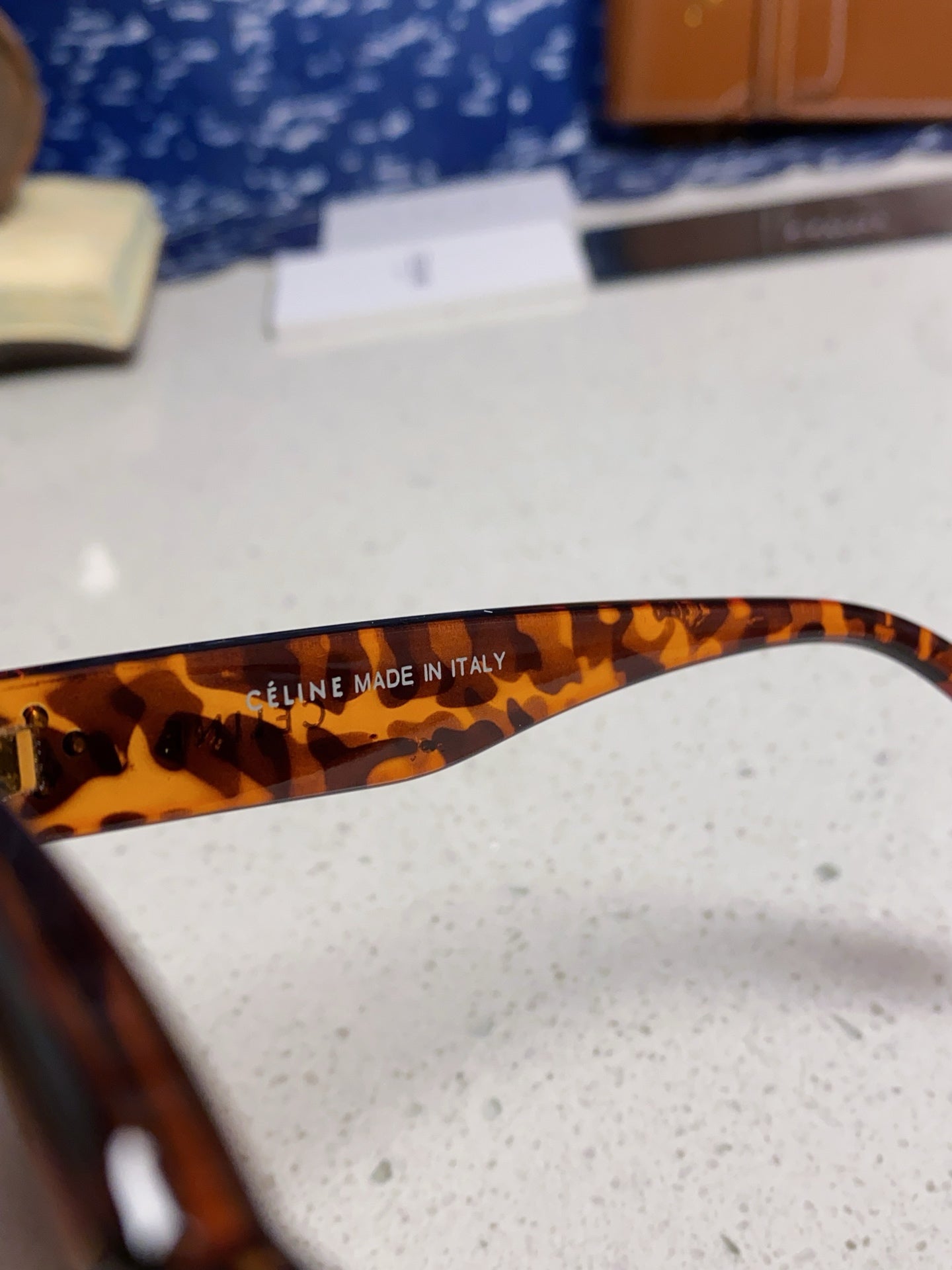 Celine SQUARE SUNGLASS 575844 IN HAVANA ACETATE