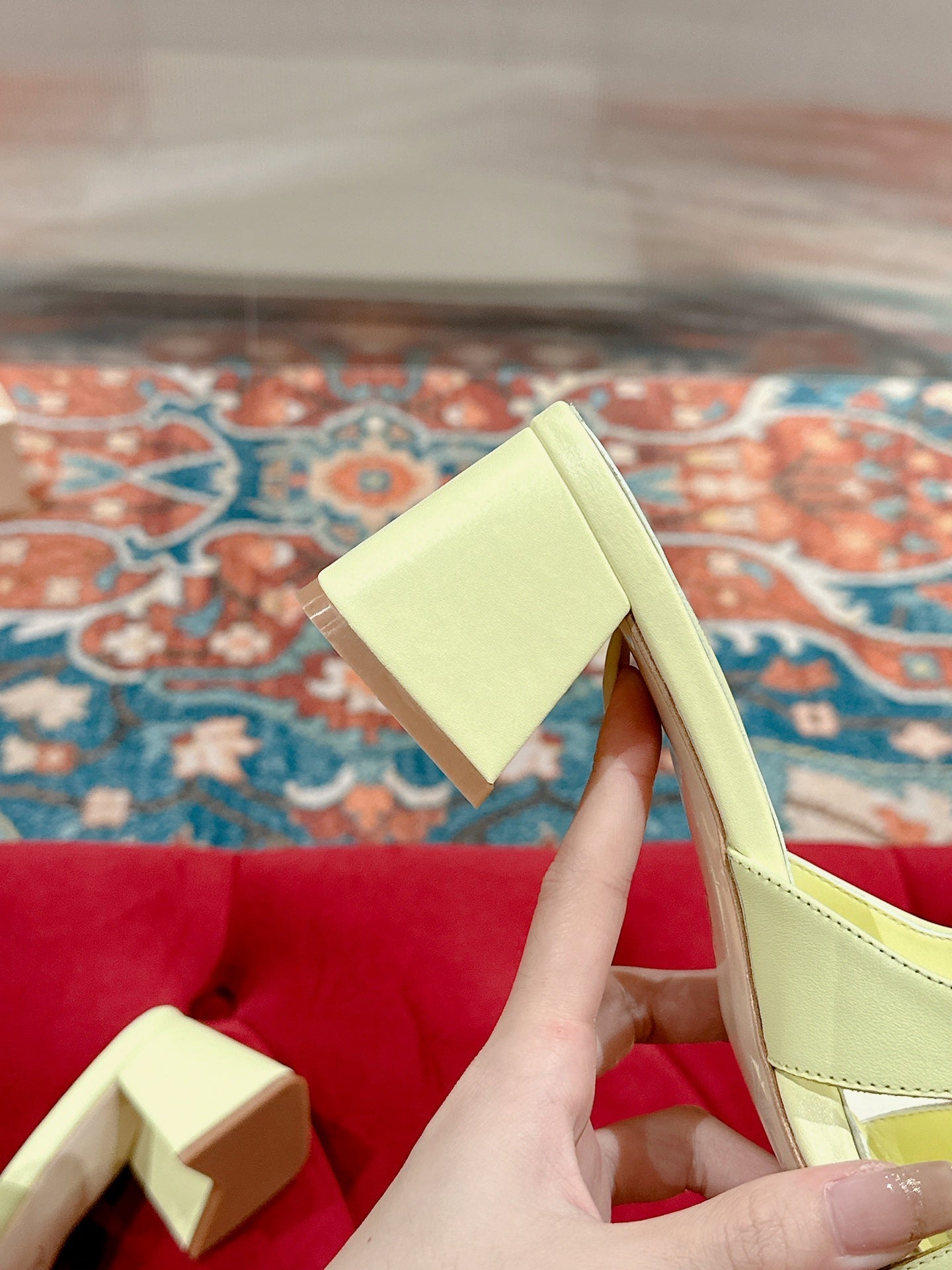 Louis Vuitton capri mule 45mm pastel yellow calfskin