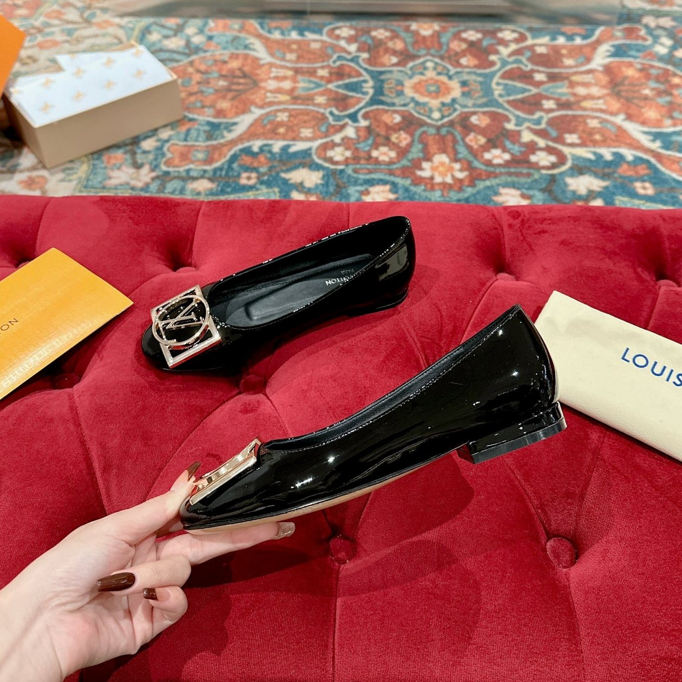 Louis Vuitton Shake Flat Ballerina Black Lambskin