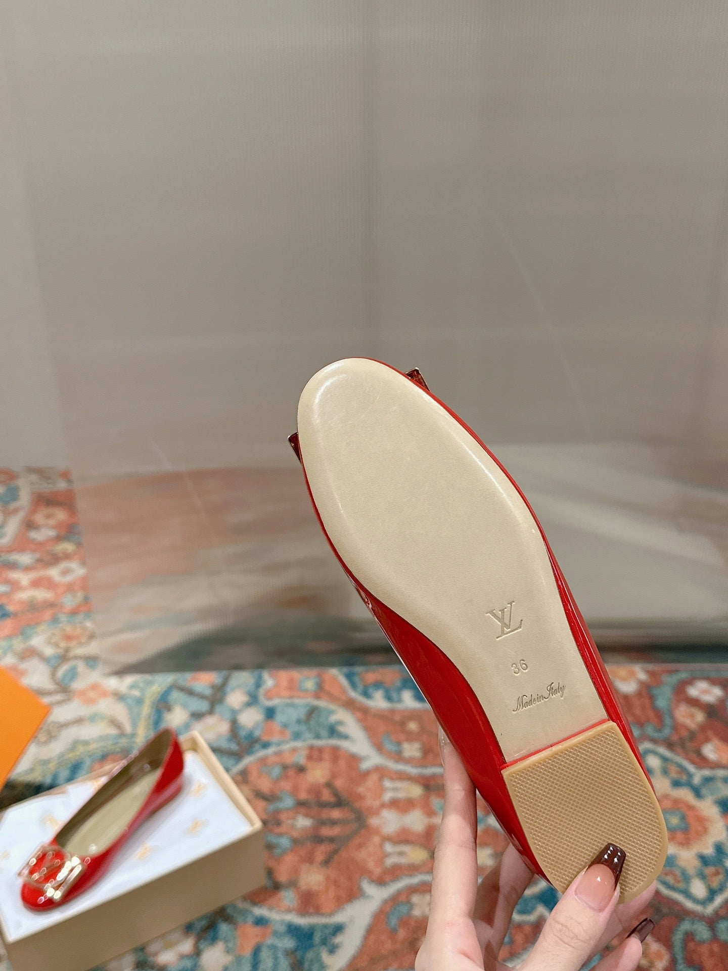 Louis Vuitton Shake Flat Ballerina Bright Red Lambskin