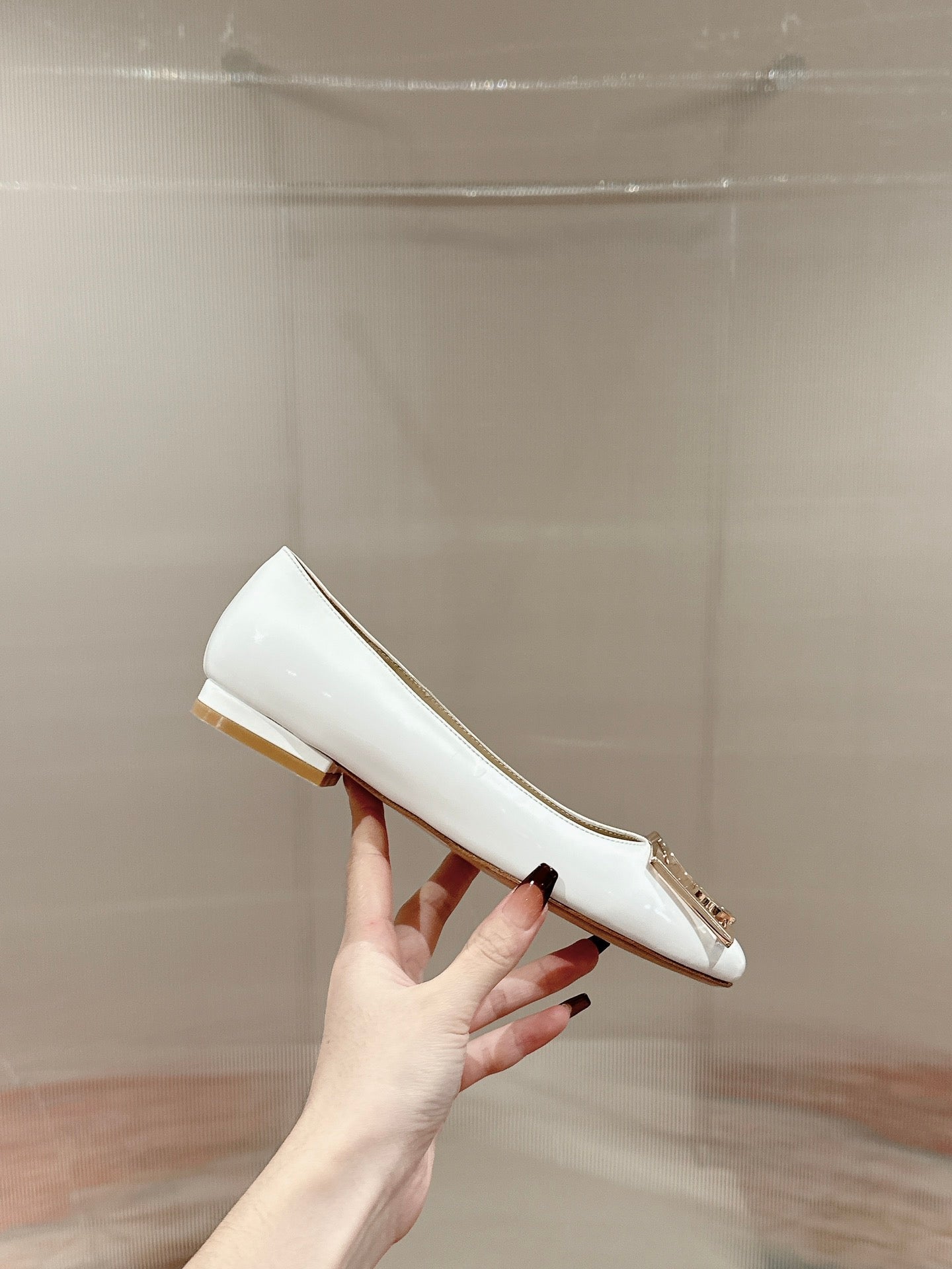 Louis Vuitton Shake Flat Ballerina White Lambskin