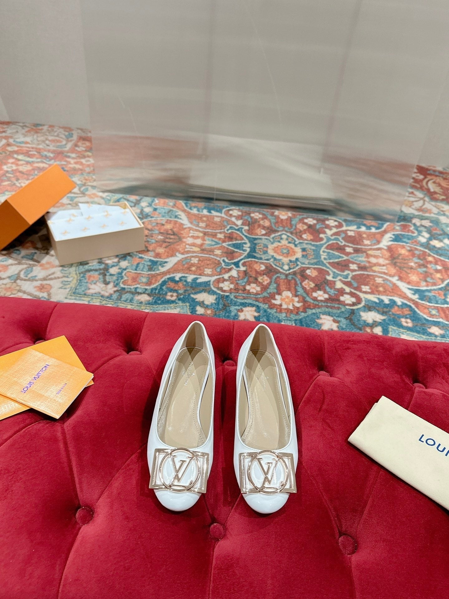 Louis Vuitton Shake Flat Ballerina White Lambskin