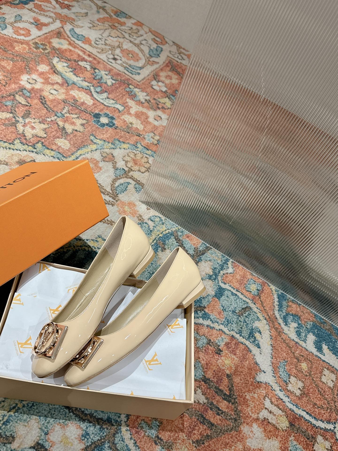 Louis Vuitton Shake Flat Ballerina Beige Lambskin