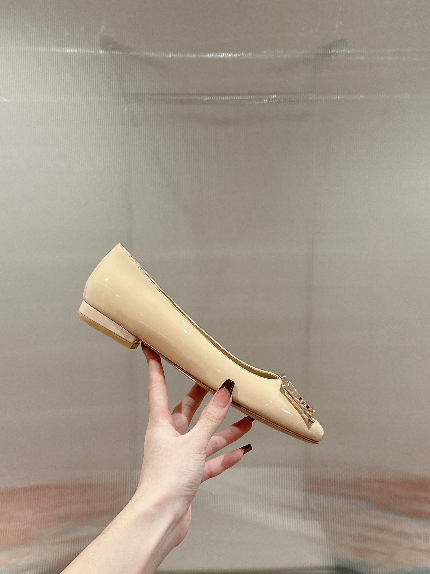 Louis Vuitton Shake Flat Ballerina Beige Lambskin