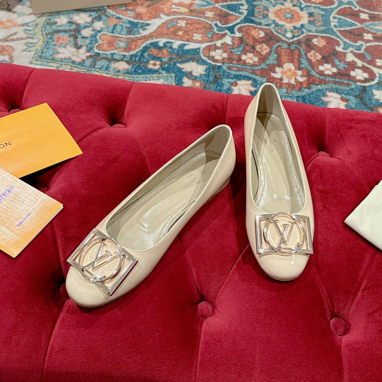 Louis Vuitton Shake Flat Ballerina Beige Lambskin