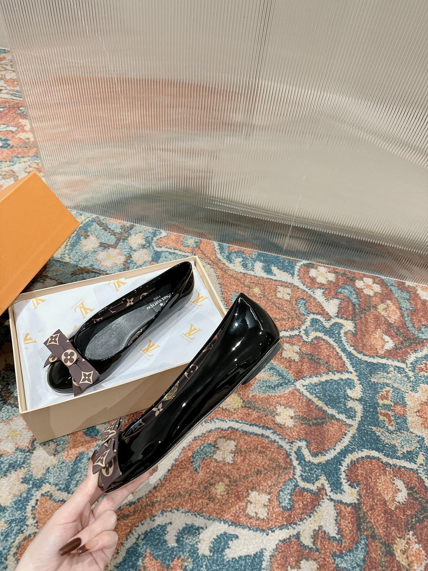 Louis Vuitton Popi Flat Ballerina Black Cowhide