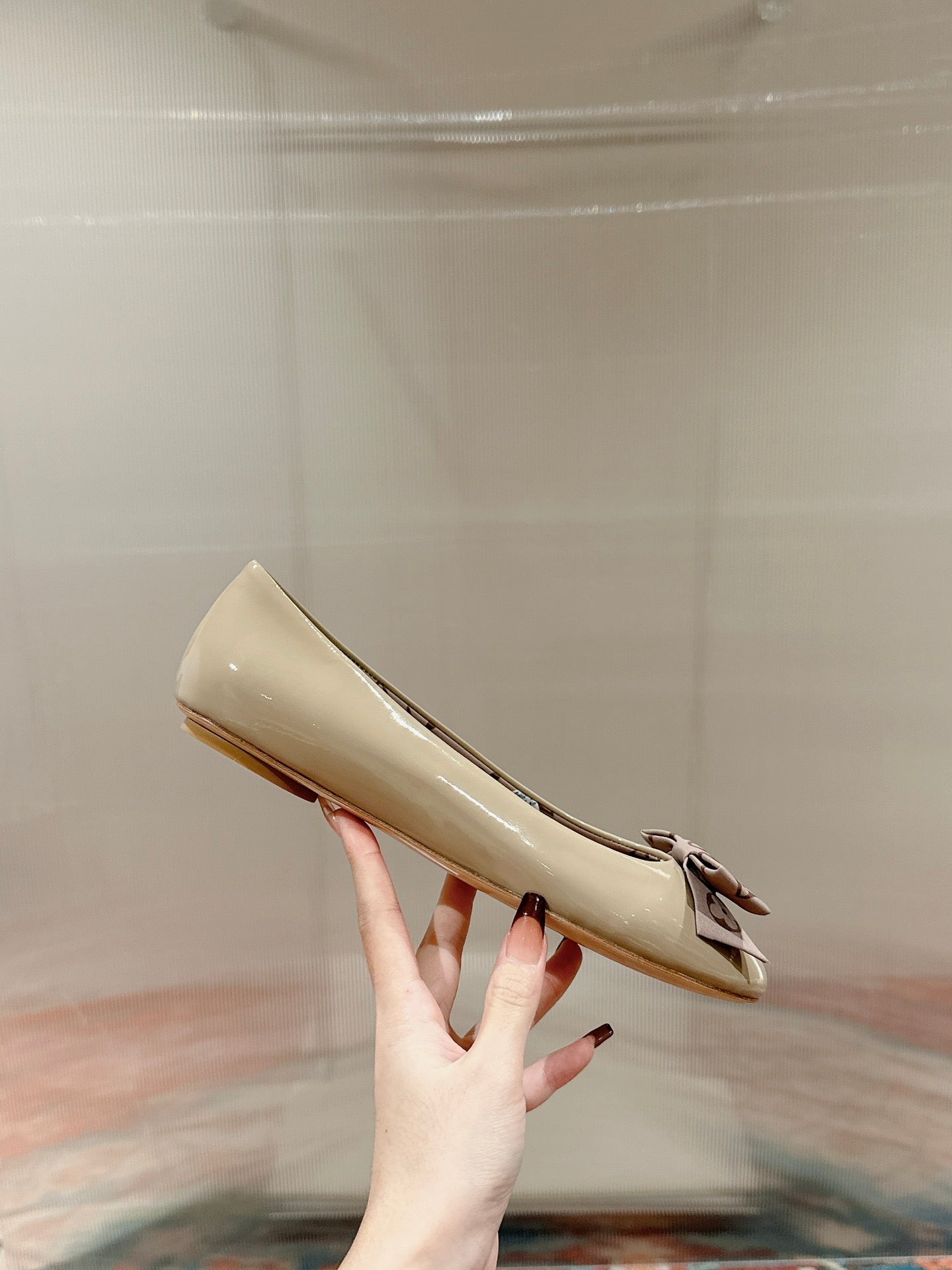 Louis Vuitton Popi Flat Ballerina Beige Cowhide