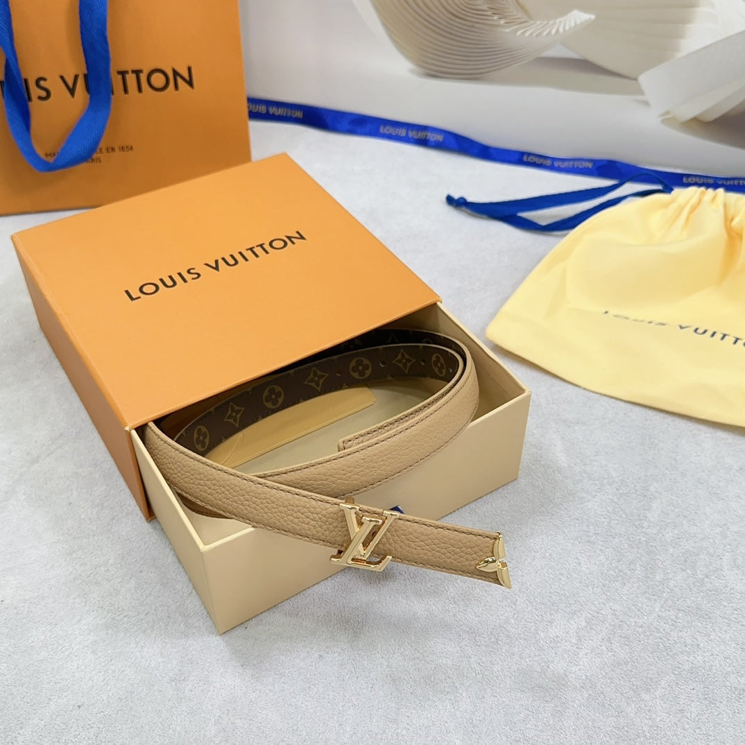 Louis Vuitton Pretty 20mm Reversible Belt Brown Grained Calfskin