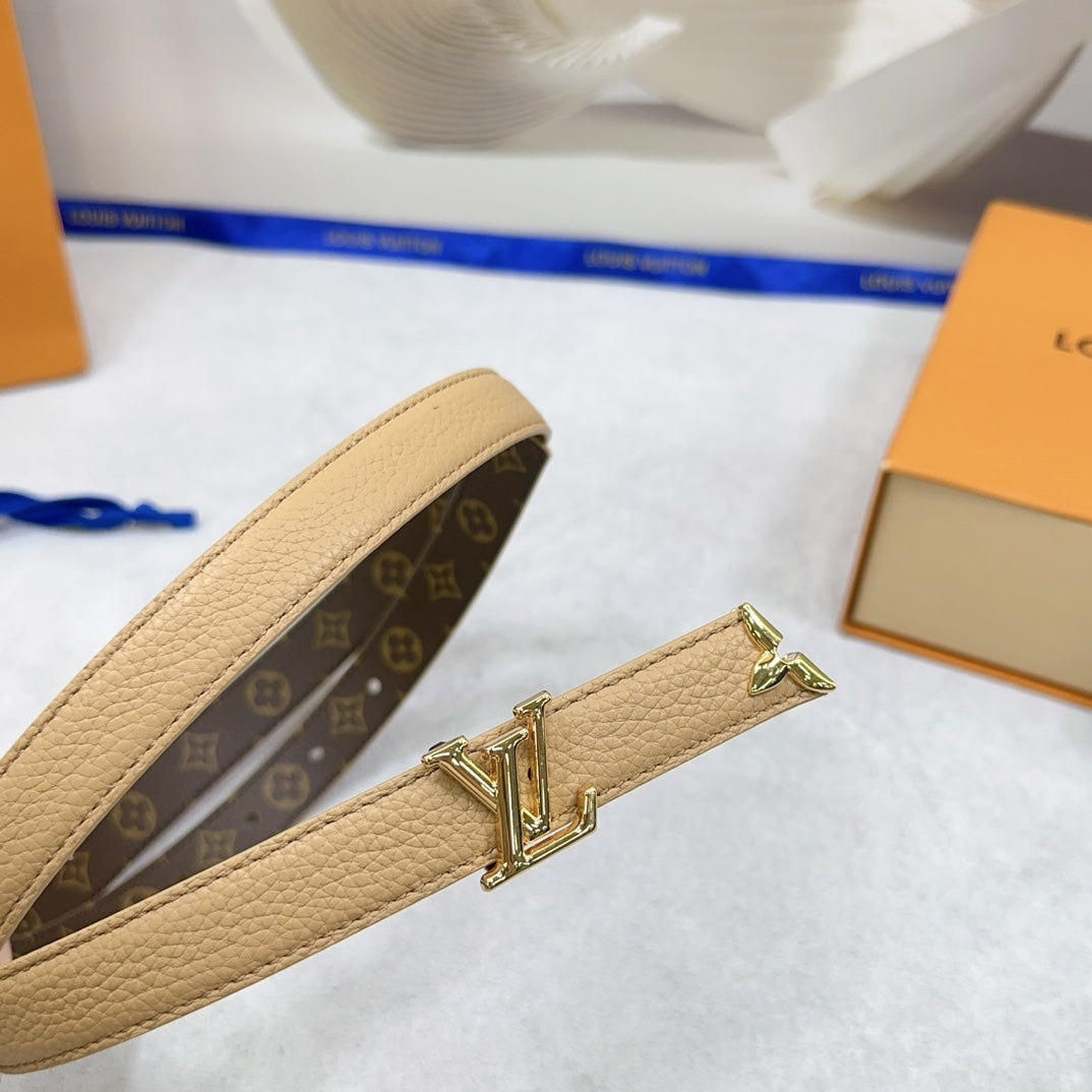 Louis Vuitton Pretty 20mm Reversible Belt Brown Grained Calfskin