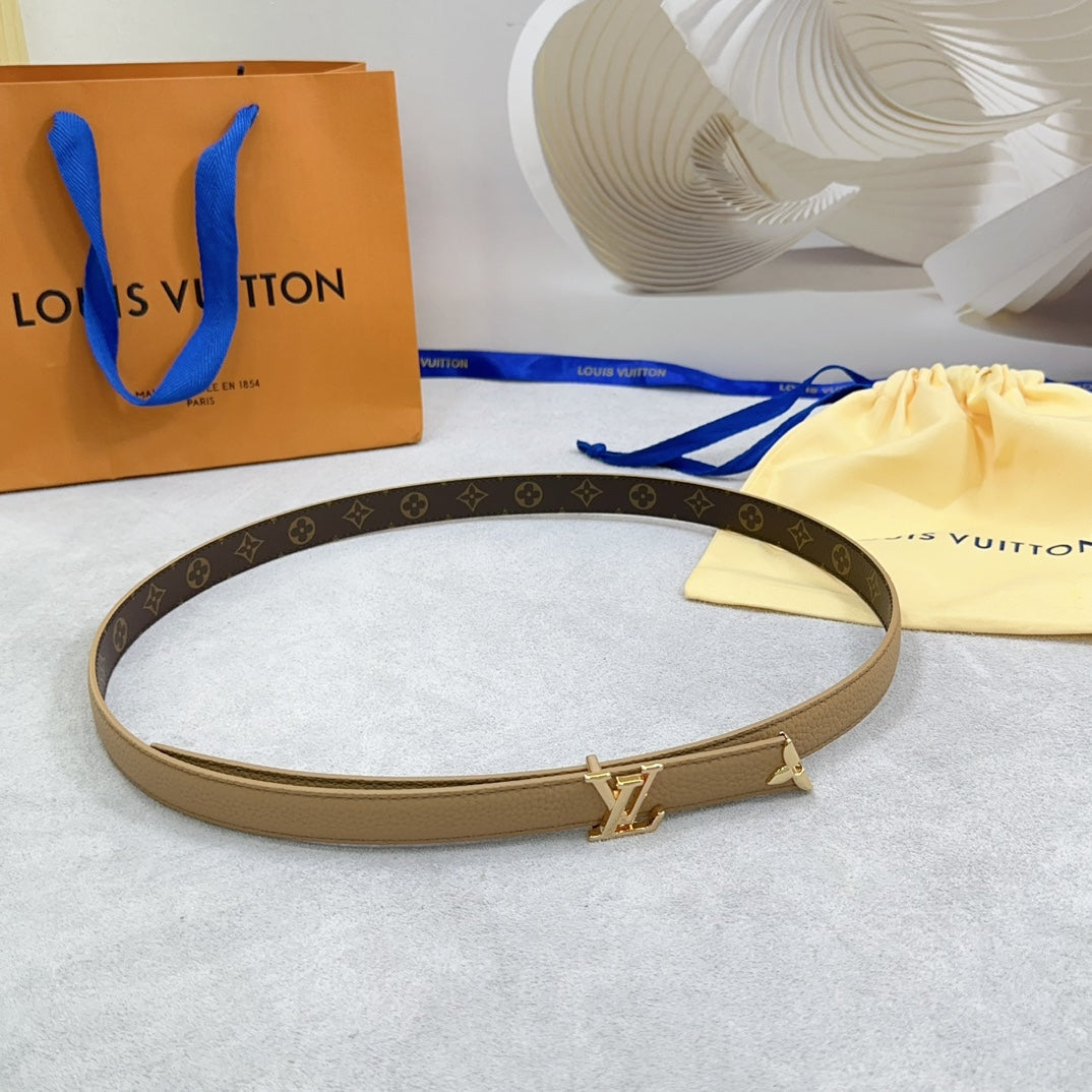 Louis Vuitton Pretty 20mm Reversible Belt Brown Grained Calfskin