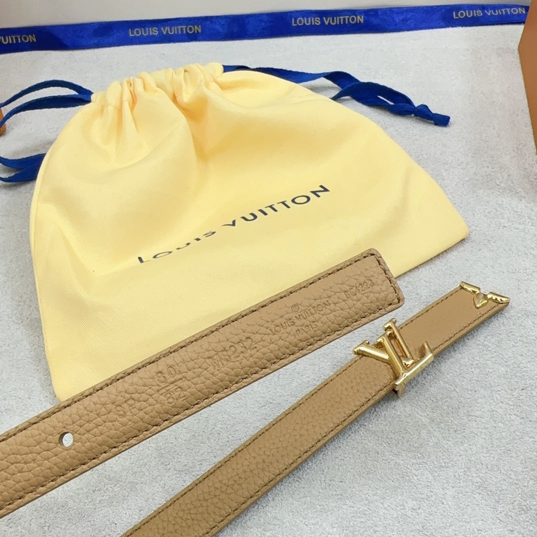 Louis Vuitton Pretty 20mm Reversible Belt Brown Grained Calfskin