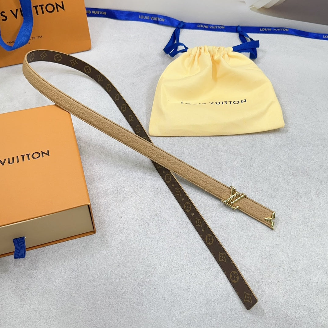Louis Vuitton Pretty 20mm Reversible Belt Brown Grained Calfskin