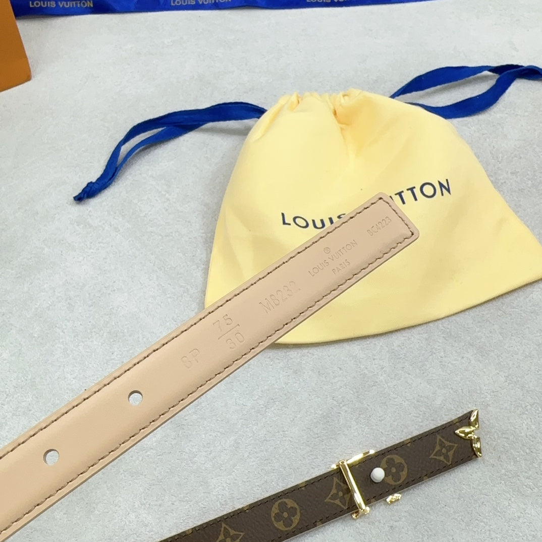 Louis Vuitton Pretty 20mm Reversible Belt Beige Calfskin