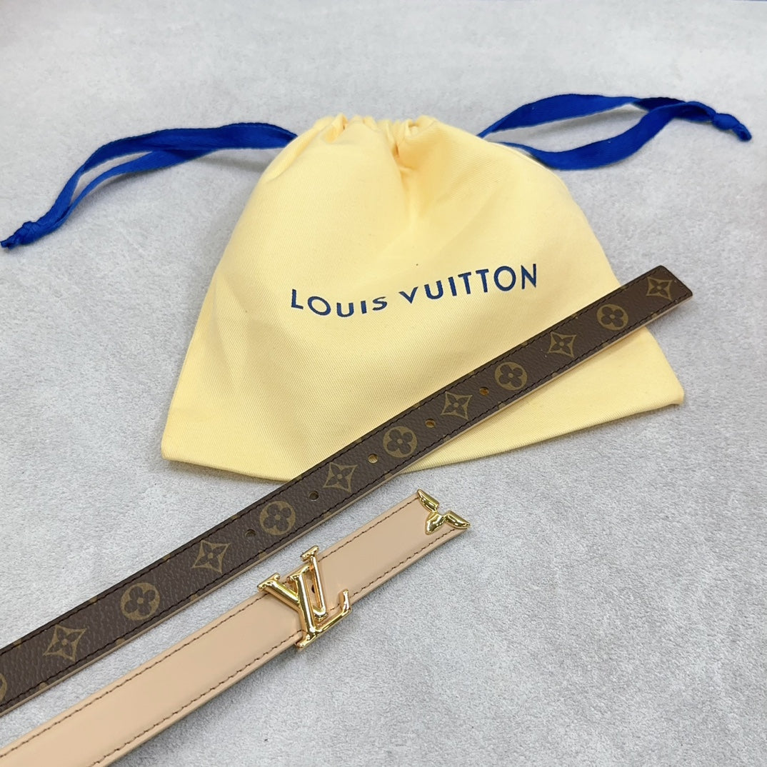 Louis Vuitton Pretty 20mm Reversible Belt Beige Calfskin