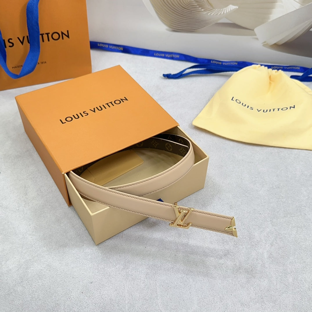 Louis Vuitton Pretty 20mm Reversible Belt Beige Calfskin