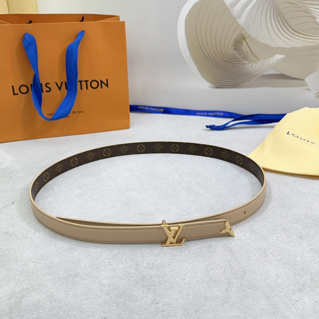 Louis Vuitton Pretty 20mm Reversible Belt Beige Calfskin