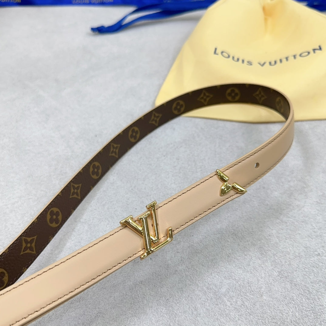Louis Vuitton Pretty 20mm Reversible Belt Beige Calfskin
