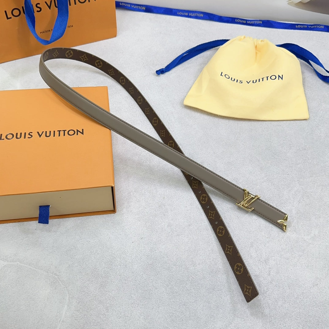 Louis Vuitton Pretty 20mm Reversible Belt Grey Calfskin