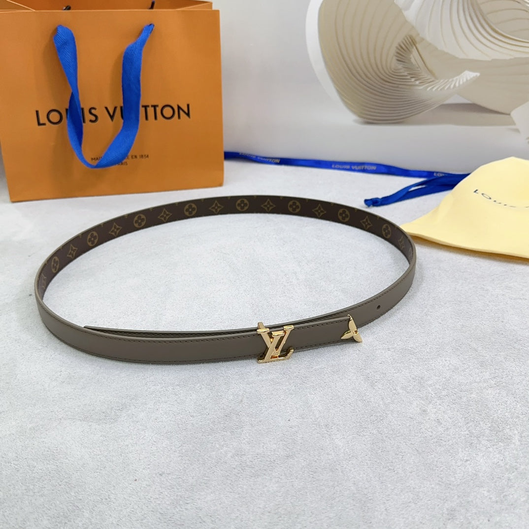 Louis Vuitton Pretty 20mm Reversible Belt Grey Calfskin