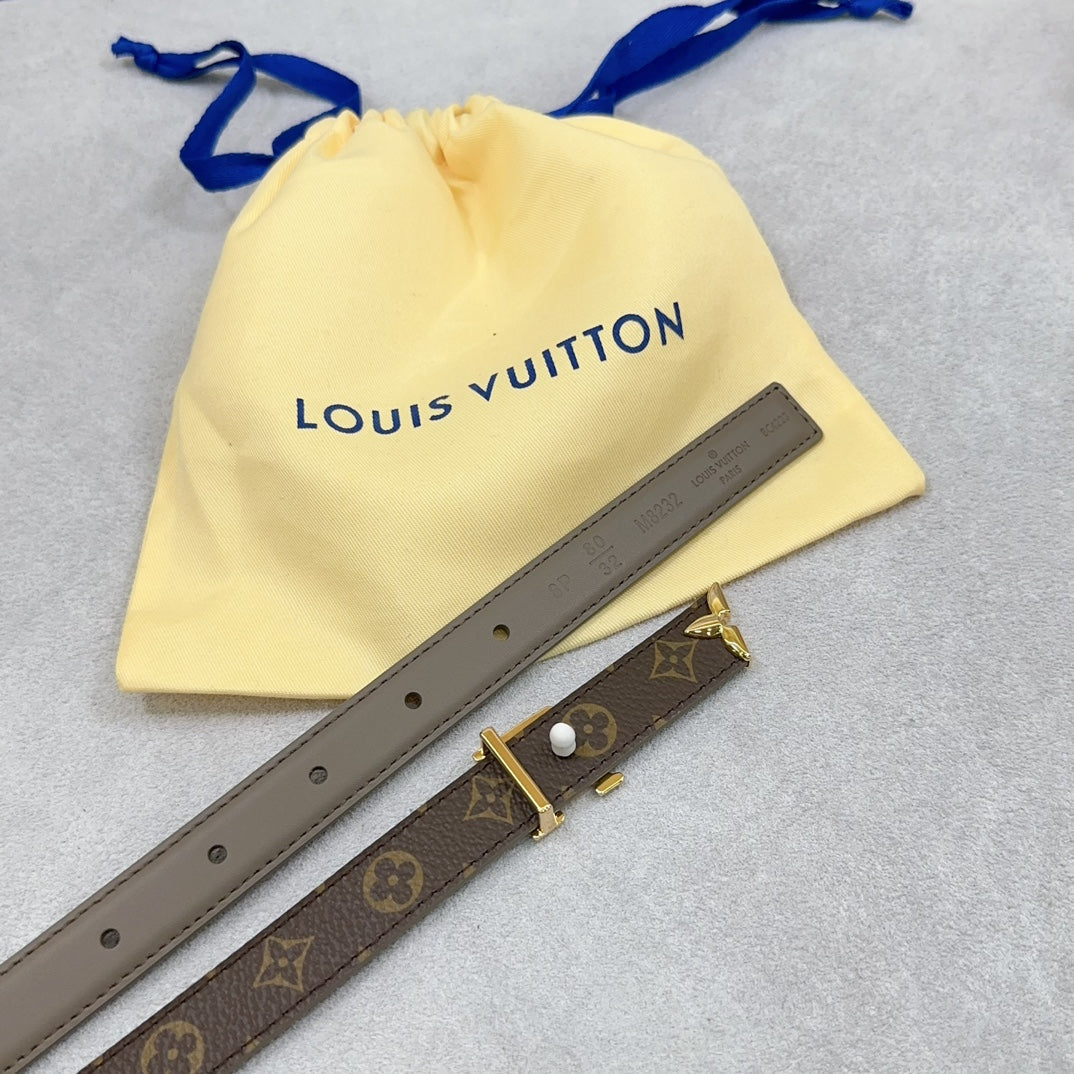 Louis Vuitton Pretty 20mm Reversible Belt Grey Calfskin