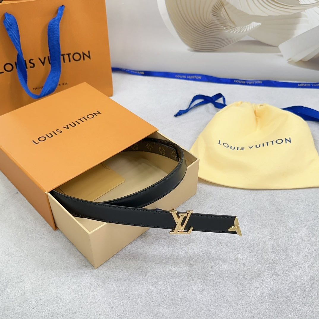 Louis Vuitton Pretty 20mm Reversible Belt Black Calfskin