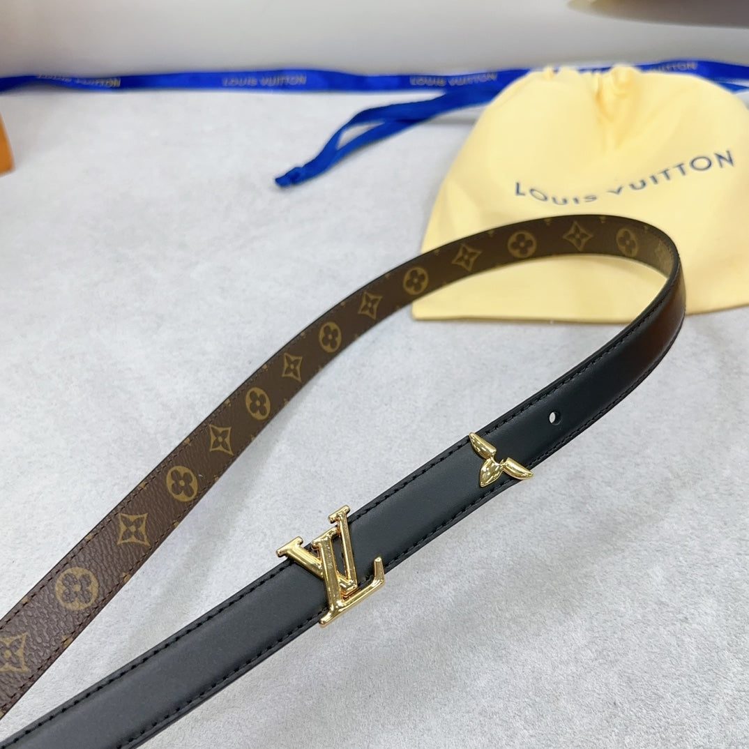 Louis Vuitton Pretty 20mm Reversible Belt Black Calfskin