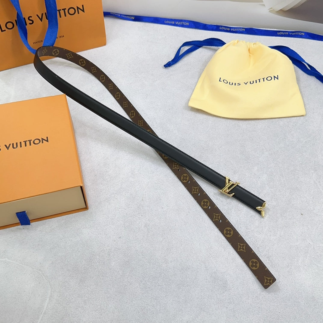 Louis Vuitton Pretty 20mm Reversible Belt Black Calfskin